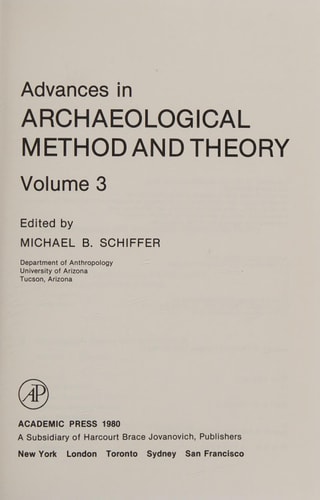 Advances in Archaeological Method and Theory: v. 3