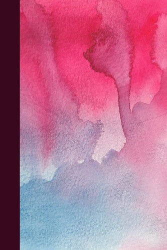 Notebook | Lined Paperback Journal | 6 x 9 Inches | 120 Pages | Pink and Blue Watercolor