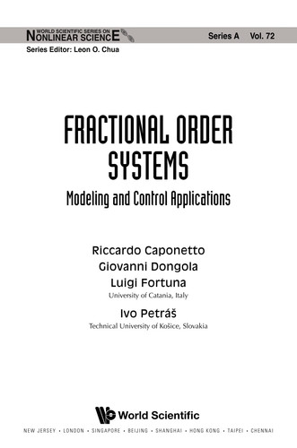 Fractional Order Systems Modeling and Control Applications