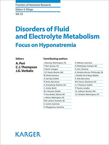 Disorders of Fluid and Electrolyte Metabolism Focus on Hyponatremia
