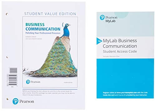 Business Communication: Polishing Your Professional Presence, Student Value Edition + 2019 MyLab Business Communication with Pearson eText -- Access Card Package