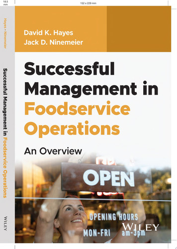 Successful Management in Foodservice Operations An Overview