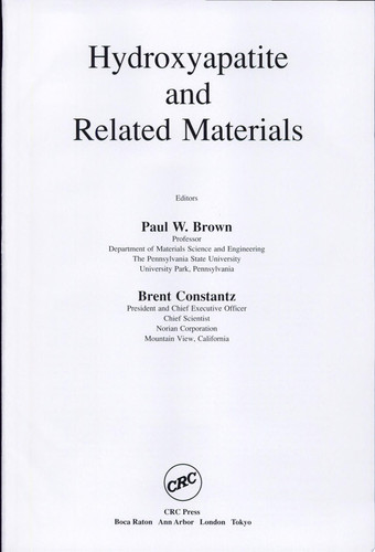 Hydroxyapatite and Related Materials