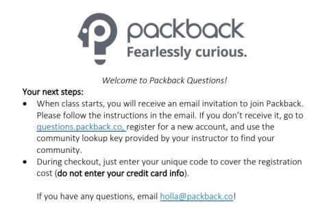 Packback Questions Access