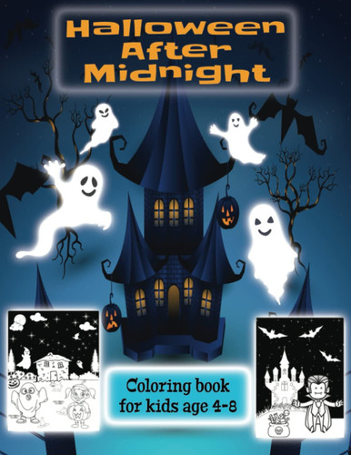 Halloween Coloring Book for Kids Ages 4-8: Easy to Color Pages with Ghosts, Witches, Pumpkins and More | Fun Activity for Children | Black Background for Night Effect | Toddlers Friendly Pictures