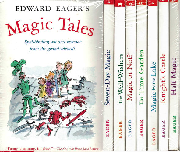Cover of Edward Eager's Magic Tales [Boxed Set] Half Magic, Magic by the Lake, Time Garden, Knight's Castle, Magic or Not?, Well-Wishers, Seven-Day Magic