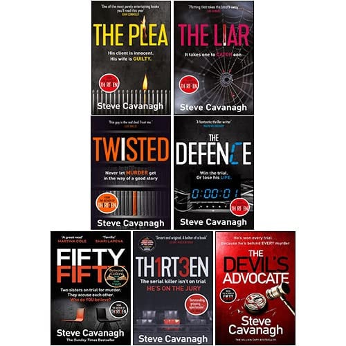Eddie Flynn Series 7 Books Collection Set By Steve Cavanagh (Twisted,Thirteen, The Defence, The Plea, The Liar, Fifty-Fifty, The Devil's Advocate)