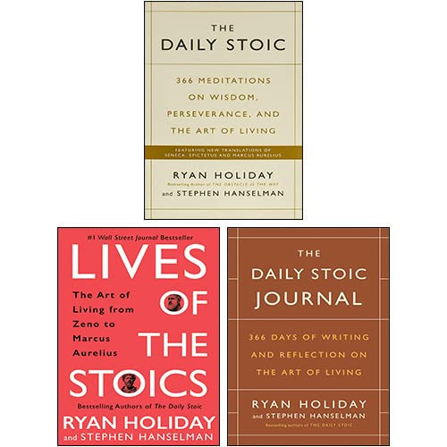 Lives of the Stoics [Hardcover], The Daily Stoic Journal [Hardcover], The Daily Stoic 3 Books Collection Set By Ryan Holiday & Stephen Hanselman