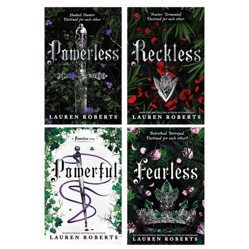 Powerless Trilogy and Powerful 4 Books Collection Set by Lauren Roberts (Powerless, Reckless, Powerful and Fearless)