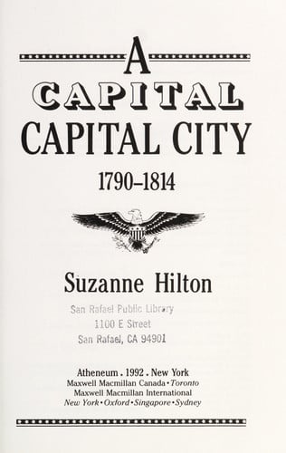 Cover of A capital capital city, 1790-1814