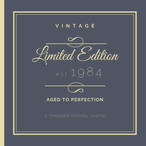 Vintage 1984: Debonair Blue | A Keepsake Birthday Gift with Pages for Penning Well-Wishes & Little Notes | A Thoughts and Wishes Message Log Diary Journal and Guest Book