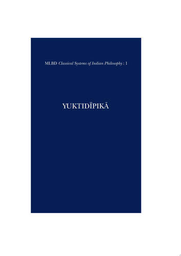 Yuktidipika The Most Important Commentary on the Samkhyakarika of Isvarakrsna - Ramesh K. Sharma