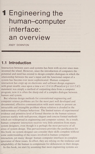 Engineering the Human-computer Interface