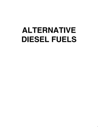 Alternative Diesel Fuels