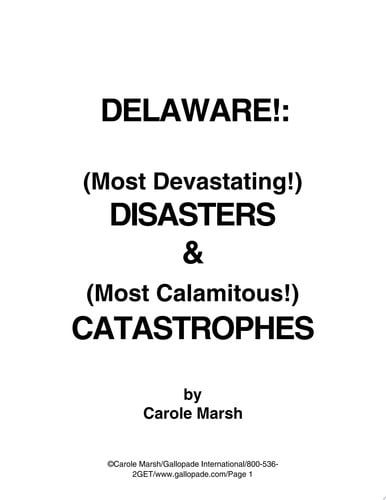 Cover of Delaware's (Most Devastating! Disasters and)