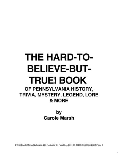Cover of The Hard to Believe but True