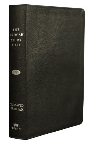 The Jeremiah Study Bible, NKJV: Black Genuine Leather w/thumb index What It Says. What It Means. What It Means For You.