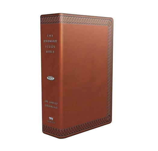 The Jeremiah Study Bible, NKJV: (Brown w/ burnished edges) LeatherLuxe® w/thumb index What It Says. What It Means. What It Means for You.