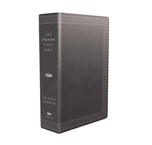 The Jeremiah Study Bible, NKJV: (Charcoal w/ burnished edges) LeatherLuxe® w/thumb index What It Says. What It Means. What It Means for You.