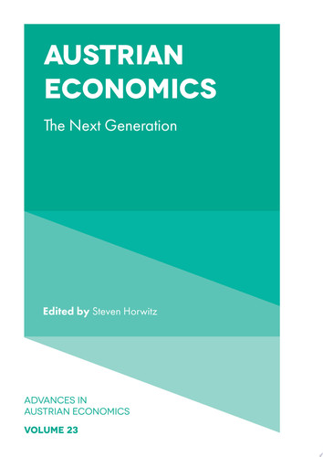 Austrian Economics The Next Generation