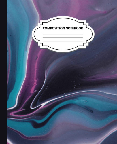 Composition Notebook: Blank lined wide ruled Abstract Workbook for Girls, Kids, Teens, Students, Home, School, and College Writing Notes (7.5"x9.25") (P-8)