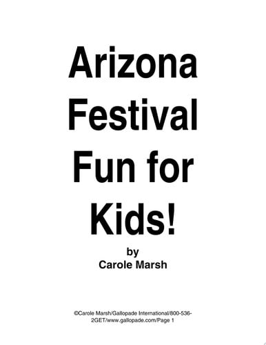 Cover of Arizona Festivals! (Carole Marsh Arizona Books)