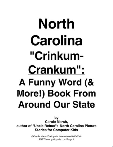 Cover of North Carolina "Crinkum-Crankum"