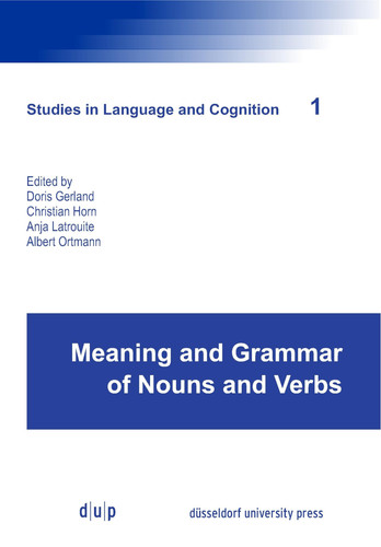 Meaning and Grammar of Nouns and Verbs (Studies in Language and Cognition)