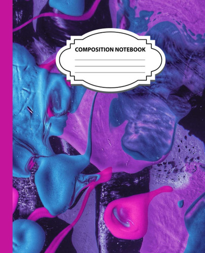Composition Notebook: Blank lined wide ruled Abstract Workbook for Girls, Kids, Teens, Students, Home, School, and College Writing Notes (7.5"x9.25") (P-10)