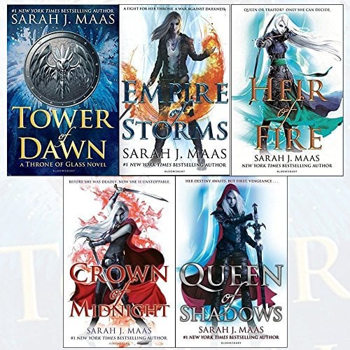 Throne of Glass Series Sarah J. Maas Collection 5 Books Set (Tower of Dawn, Empire of Storms, Heir of Fire, Crown of Midnight, Queen of Shadows)