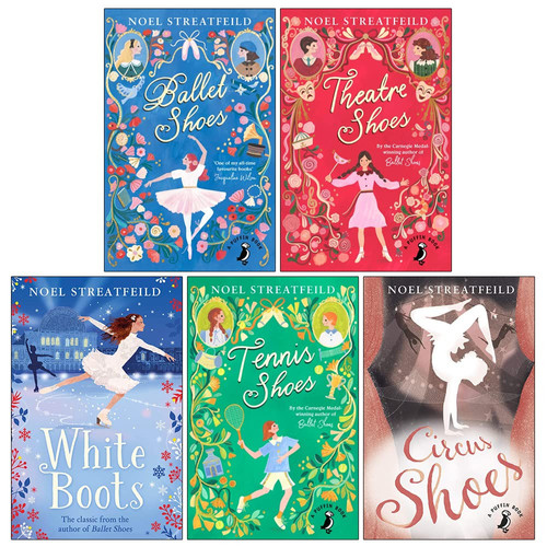 Noel Streatfeild 5 Books Collection Set (Ballet Shoes, Theatre Shoes, White Boots, Tennis Shoes, Circus Shoes)
