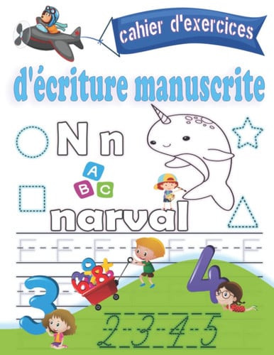 cahier d'exercices d'écriture manuscrite: Alphabet avec animaux | Technique facile pour apprendre à tracer des lettres et des chiffres | Apprendre ... pour apprendre l'alphabet