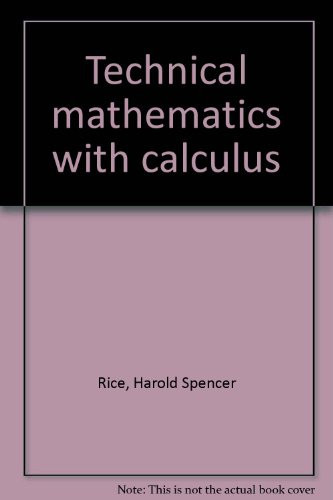 Technical Mathematics With Calculus