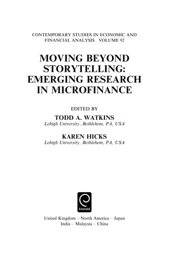 Moving Beyond Storytelling Emerging Research in Microfinance