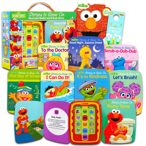 Cover of Sesame Street Interactive Book Set - Bundle with Deluxe Sesame Street Book Set with 8 Storybooks with Sound Buttons Plus Sesame Street Stickers and Door Hanger (Elmo Books for Toddlers)