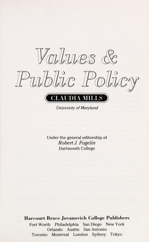 Values and Public Policy