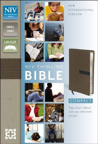 Holy Bible: New International Version Dark Taupe / Graphite Italian Duo-Tone Thinline Bible