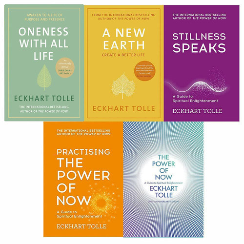 Eckhart tolle the power of now collection 5 books set (the power of now, practising the power of now, stillness speaks, a new earth, oneness with all life [hardcover])