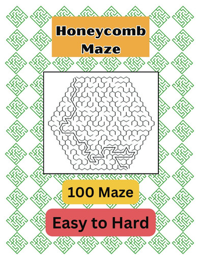 Honeycomb Maze Puzzles: 100 Easy-to-Hard Challenges: 8.5x11 Inches, QR Code Solutions, Hours of Brain-Teasing Fun