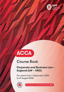 ACCA Corporate and Business Law (English) Course Book