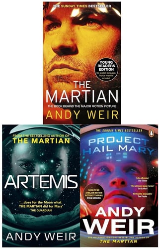 Andy Weir 3 Books Collection Set – Project Hail Mary, Artemis & The Martian | Sci-Fi Novels