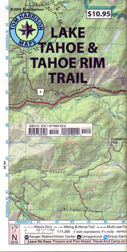 Lake Tahoe & Tahoe Rim Trails (Tom Harrison Maps)