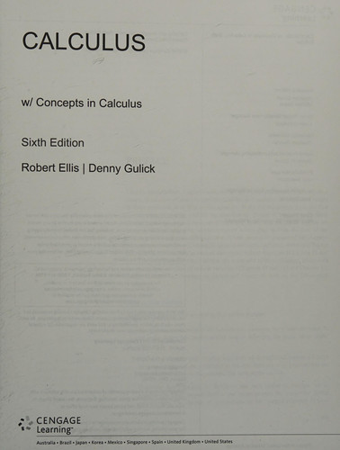Calculus W/ Concepts in Calculus