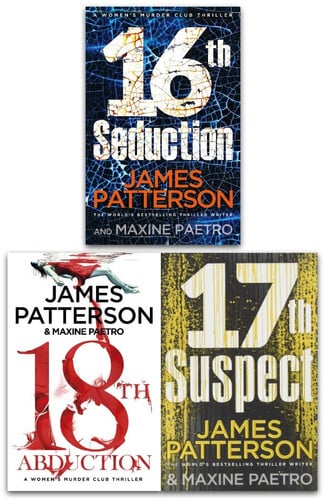 James Patterson Womens Murder Club Series 16-18 Book Collection 3 Books Set - 16th Seduction, 17th Suspect, 18th Abduction
