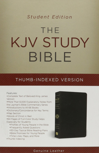 The KJV Study Bible Student Edition--Indexed (Black Genuine Leather)