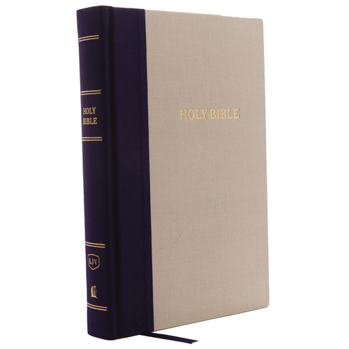 KJV Reference Bible Cloth Over Board Red Letter Edition [Giant Print, Blue/Tan]