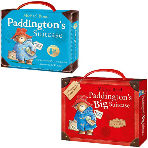 Paddington's Suitcase included 8 Favourite Picture Books set & Paddington's Big Suitcase included 6 Picture Books Set Collection By Michael Bond