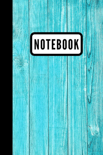 Notebook | Lined Paperback Journal | 6 x 9 Inches | 120 Pages | Wood Panels | Teal