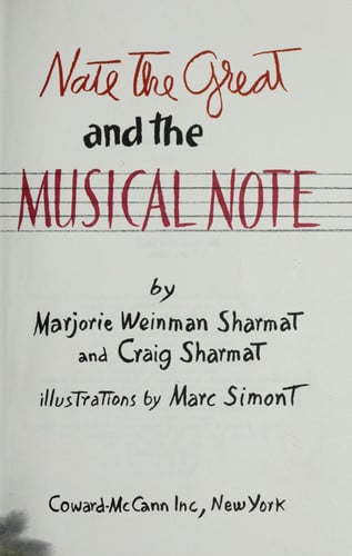 Cover of Nate the Great and the musical note
