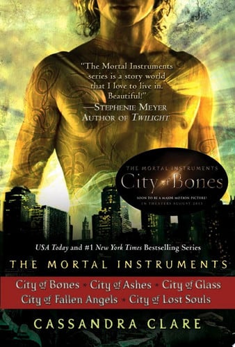 Cassandra Clare: The Mortal Instruments Series (5 books) City of Bones; City of Ashes; City of Glass; City of Fallen Angels, City of Lost Souls